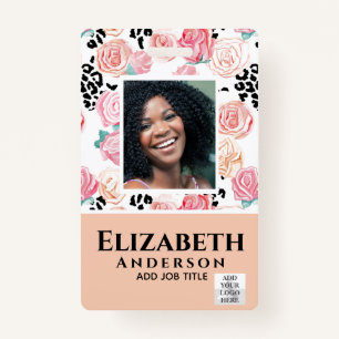 PHOTO ID - Employee VIP Pass - Girly Flowers Badge