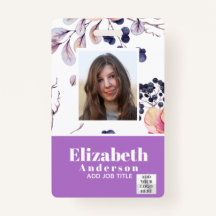 PHOTO ID - Employee VIP Pass - Girly Flowers
