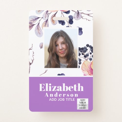 PHOTO ID _ Employee VIP Pass _ Girly Flowers Badge