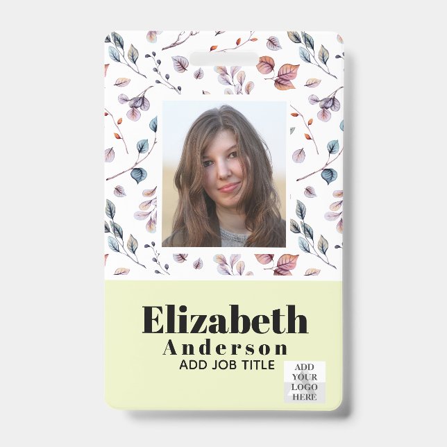 PHOTO ID - Employee VIP Pass - Girly Flowers Badge (Front)