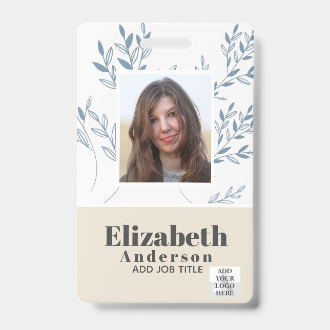 PHOTO ID - Employee VIP Pass - Girly Flowers Badge (Front)