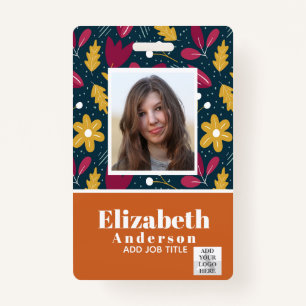 PHOTO ID - Employee VIP Pass - Girly Flowers Badge