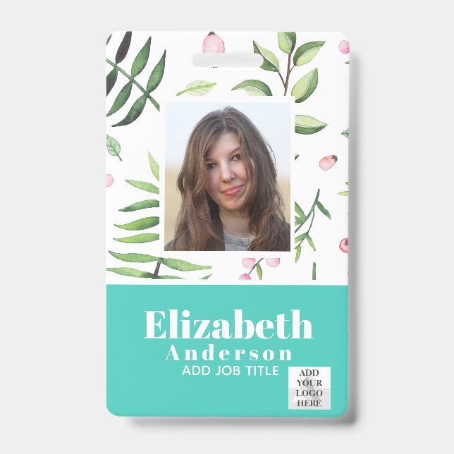 PHOTO ID - Employee VIP Pass - Girly Flowers Badge (Front)