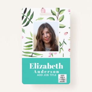 PHOTO ID - Employee VIP Pass - Girly Flowers Badge