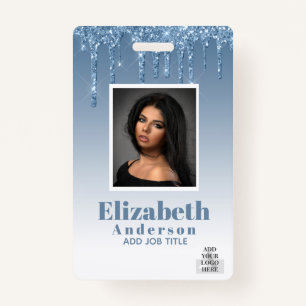PHOTO ID - Employee VIP Pass Girly Glitter Glam Badge