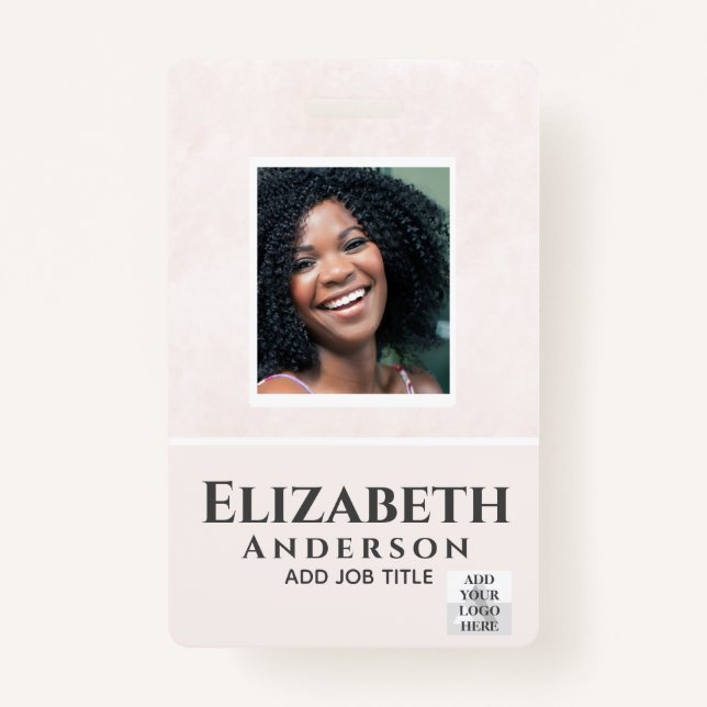PHOTO-ID Employee VIP PASS Watercolor Abstracts Badge (Front)