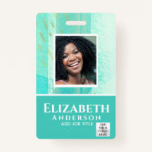 PHOTO-ID Employee VIP PASS Watercolor Abstracts