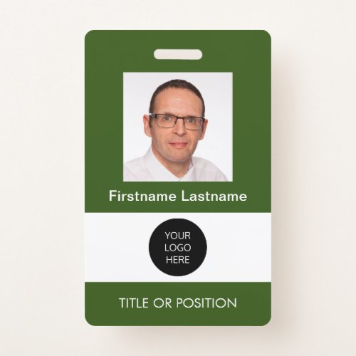 Photo ID Forest Green Name Badge