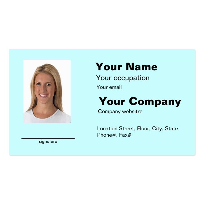 Photo ID Girl Business Card Made Easy