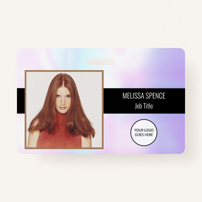 Photo ID Holographic Company Logo Security Badge (Front)