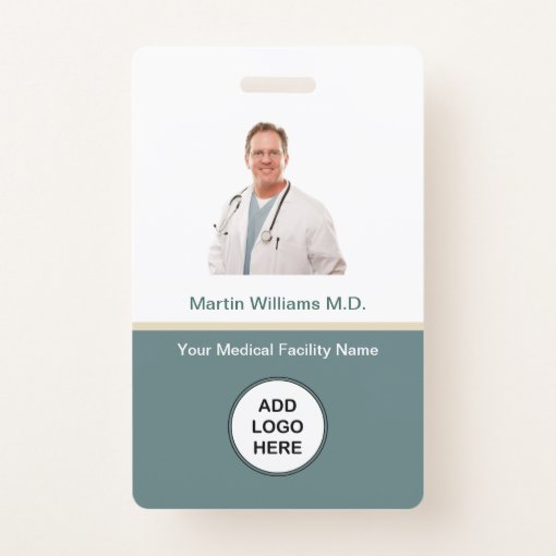 Photo ID Hospital Medical Professional Name Badge | Zazzle