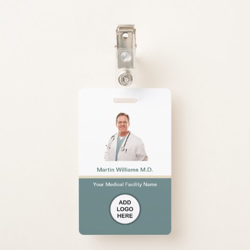 Photo ID Hospital Medical Professional Name Badge | Zazzle