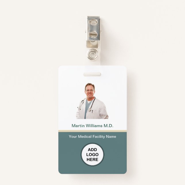 Photo ID Hospital Medical Professional Name Badge (Front with Clip)