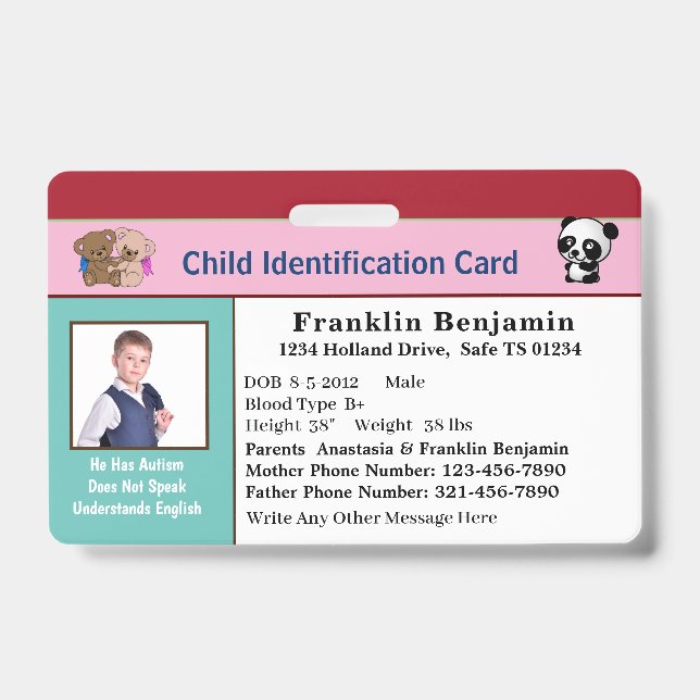  Photo ID Identification Custom Card Badge (Front)