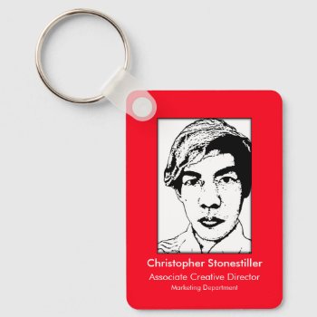 Photo Id Metal Keychain Red 3 by pixibition at Zazzle