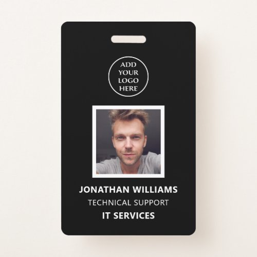 Photo ID Modern Business Logo Staff Name Job Title Badge