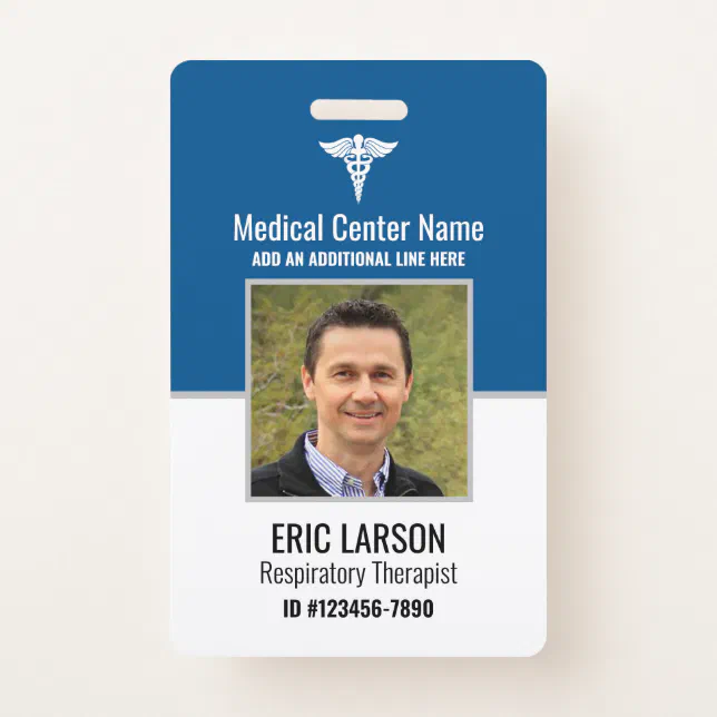 Photo ID Personalized Medical Employee Badge | Zazzle