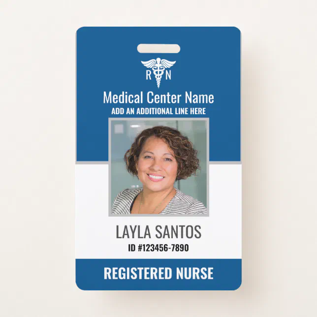 Photo ID Personalized Nurse Badge | Zazzle