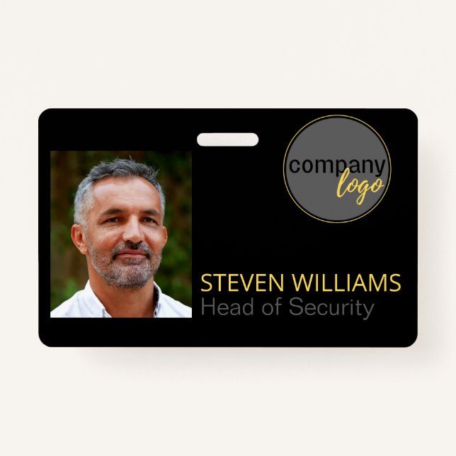 PHOTO IDENTIFICATION CUSTOM NAME BUSINESS LOGO  BADGE (Front)