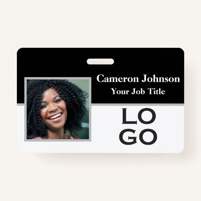 Photo Identification with Custom Logo Badge (Front)