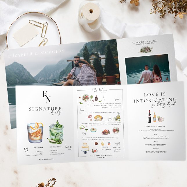 Photo & Illustrated Menu Cocktails Table Number (Creator Uploaded)