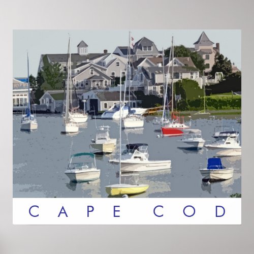 Photo Illustration Cape Cod Harbor Poster