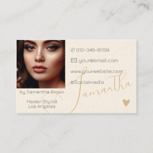 Photo Image Elegant Modern Calligraphy Signature Business Card