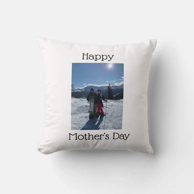 Photo Image Happy Mother's Day Throw Pillow (Front)