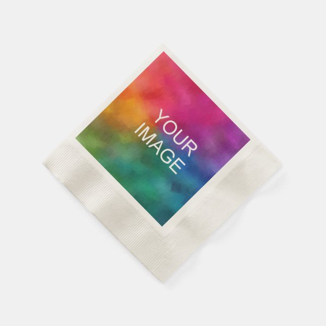 Photo Image Logo Text Here Custom Coined Cocktail Napkins (Corner)