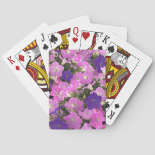 Photo Image Of Morning Glory Pink & Purple Flowers Poker Cards