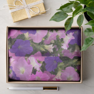 Photo Image Of Morning Glory Pink & Purple Flowers Tissue Paper