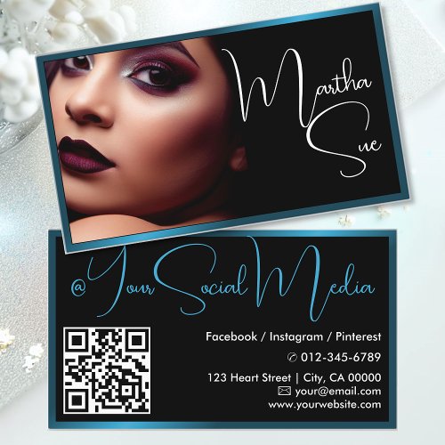 Photo Image Template Influencer Model Blue Steel Business Card