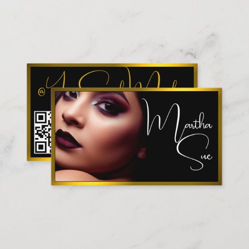 Photo Image Template Influencer Model Yellow Gold Business Card