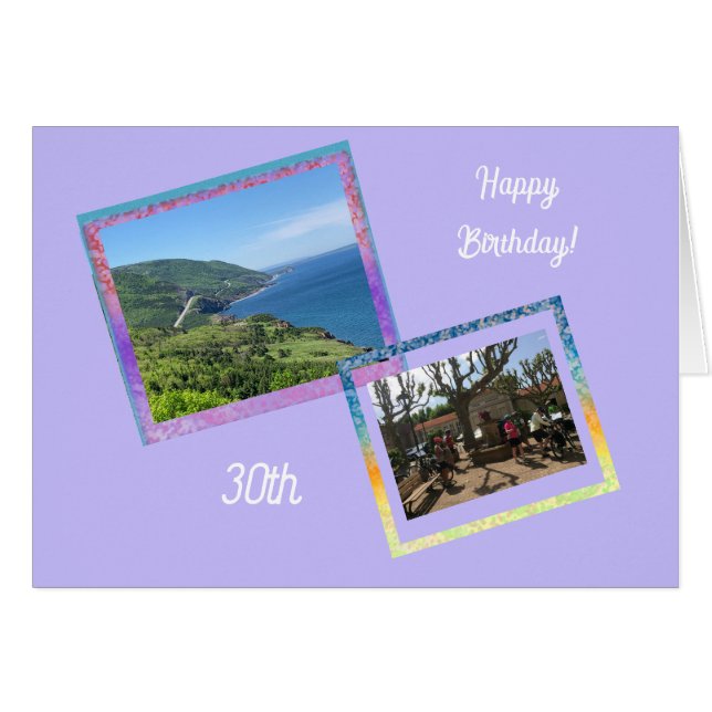 Photo Images and Age Birthday Card (Front Horizontal)