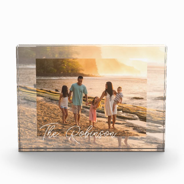 Photo In Glass Block Family Photo Memory Keepsake (Front)