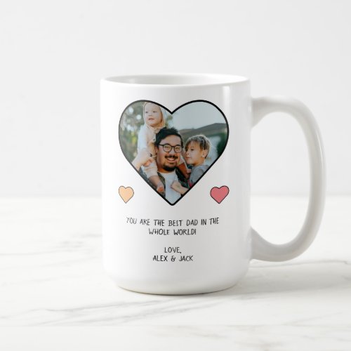 Photo in Heart Shape w Custom Messages  Hearts Coffee Mug