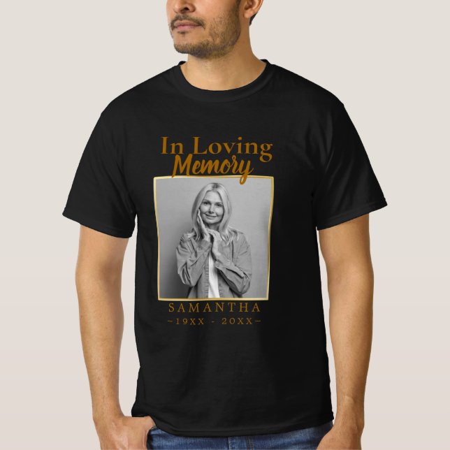 Photo In Loving Memory Celebration Of Life T-Shirt (Front)