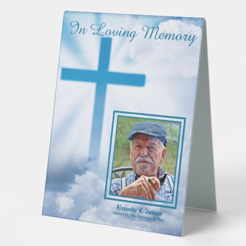 Photo In Loving Memory Table Tent Sign