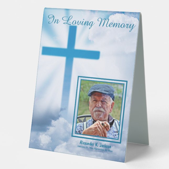 Photo In Loving Memory Table Tent Sign (Front)