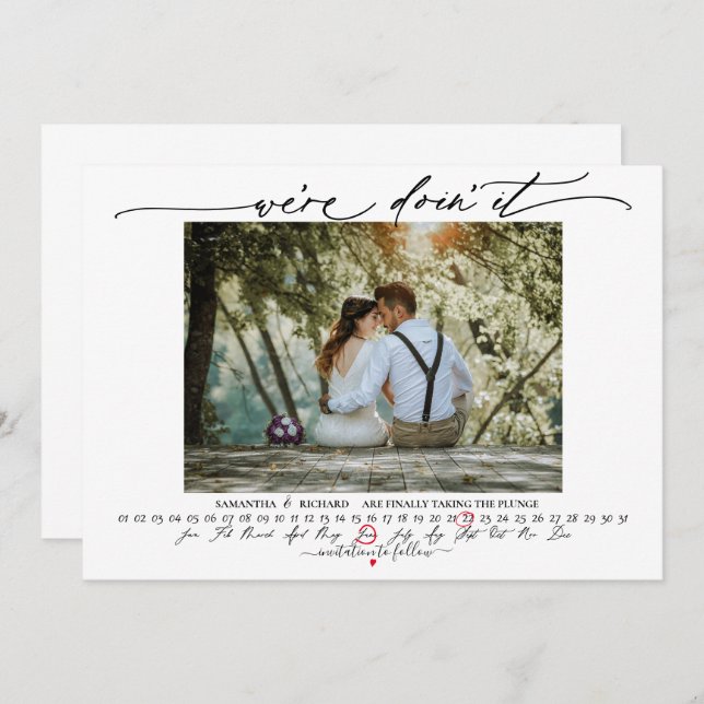 Photo Infinity Calendar Were Doin it Save the Date (Front/Back)