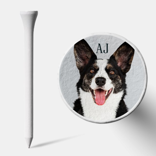 Photo & Initials | Custom Pet Portrait Golf Tees (Combo)