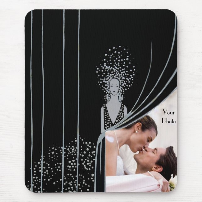 PHOTO Insert Curtain Fashion Plate Nouveau Mouse Pad (Front)