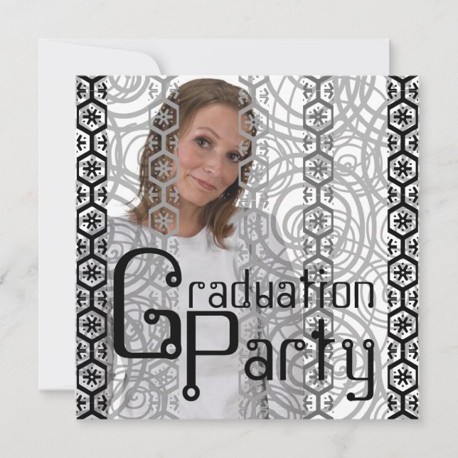 Photo Insert Graduation Party Motif Invitation (Front)