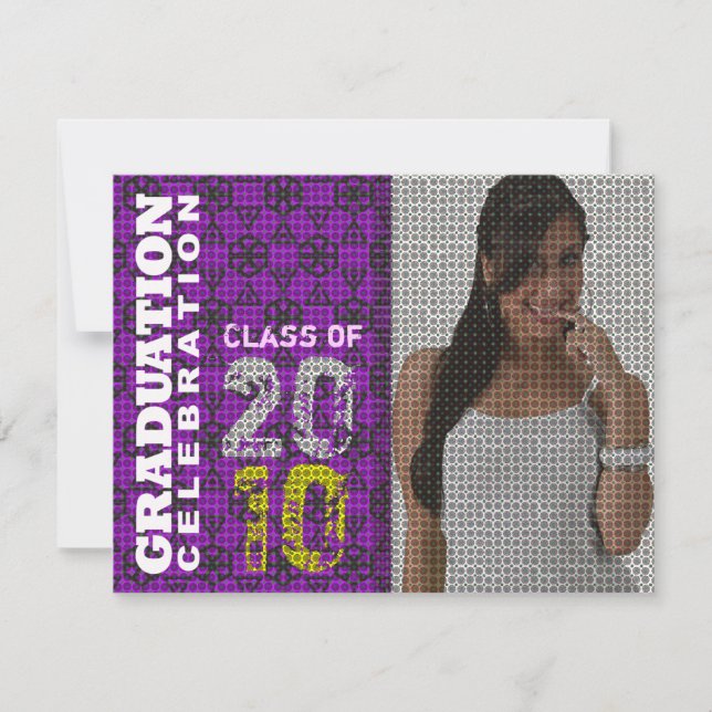 Photo Insert Graduation Party Purple A Invitation (Front)
