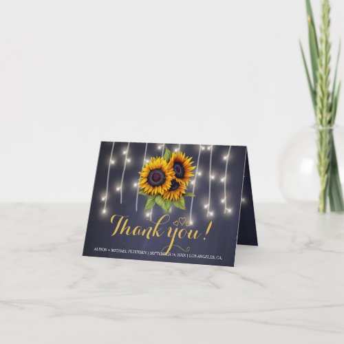 PHOTO inside rustic sunflowers thank you wedding