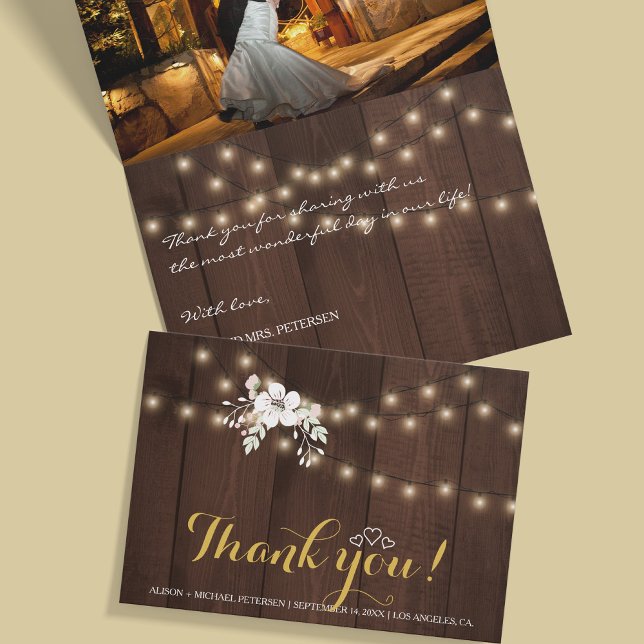 PHOTO Inside | Rustic Winter Wedding Thank You Cards (Creator Uploaded)
