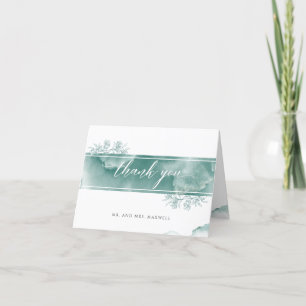 Photo Inside, Silver Sage Watercolor Folded Thank You Card