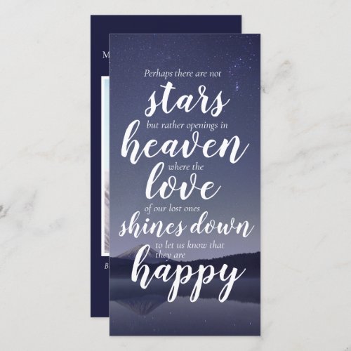 Photo Inspirational Memorial Bookmark