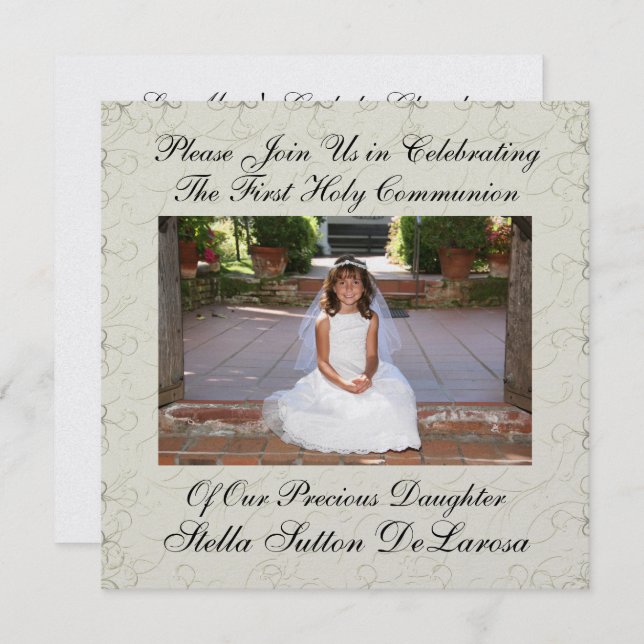 Photo Invitation - First Holy Communion Invitation (Front/Back)