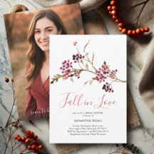 Photo Invitations Fall Bridal Shower Theme